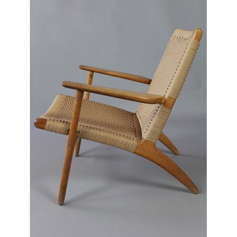 Vintage solid oakwood armchair "Ch25" by Hans J Wegner for Carl Hansen and Son, Denmark 1960