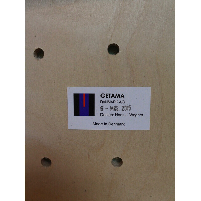 Conjunto de 4 cadeiras de carvalho maciço vintage "Ge525" de Hans J Wegner para Getama, 2015