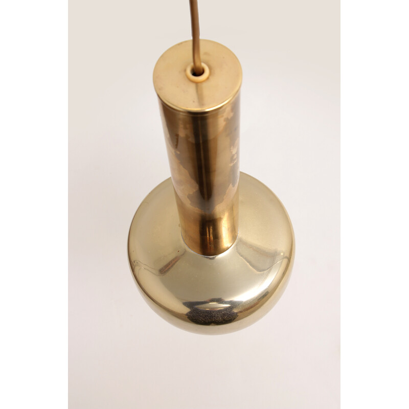 Vintage aluminum and solid brass wall lamp by Vilhelm Lauritzen for Louis Poulsen, Denmark 1960