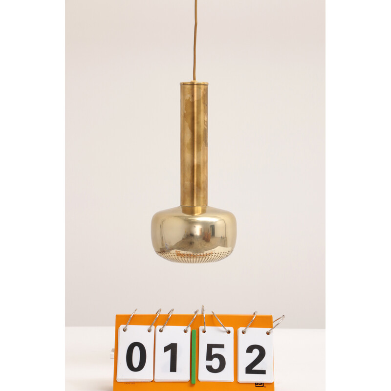 Vintage aluminum and solid brass wall lamp by Vilhelm Lauritzen for Louis Poulsen, Denmark 1960