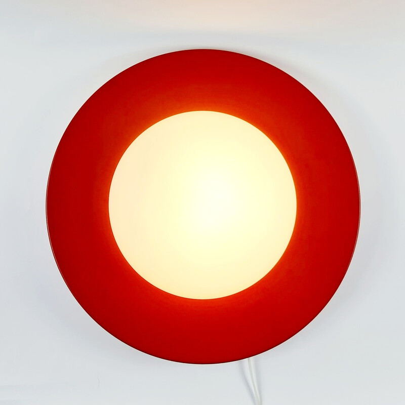 Vintage opaline glass ceiling lamp by Kaiser Leuchten, Germany 1960