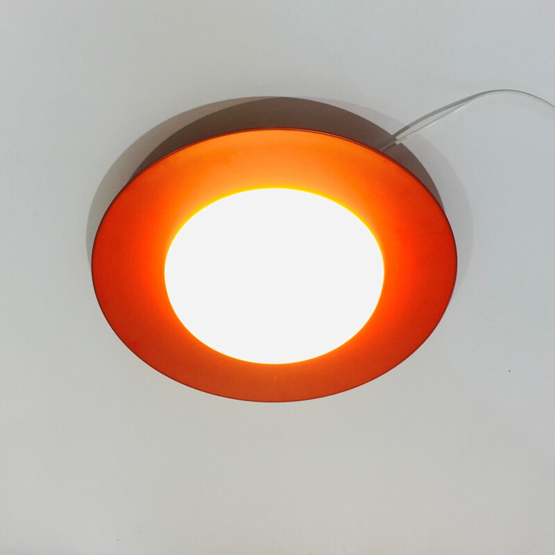 Vintage opaline glass ceiling lamp by Kaiser Leuchten, Germany 1960