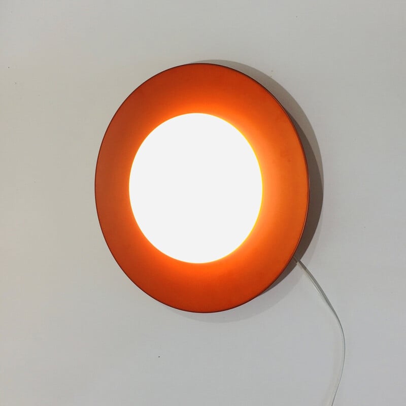 Vintage opaline glass ceiling lamp by Kaiser Leuchten, Germany 1960