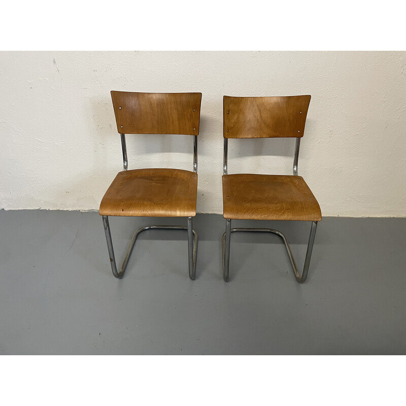 Pair of vintage chairs by Mart Stam for Kovona