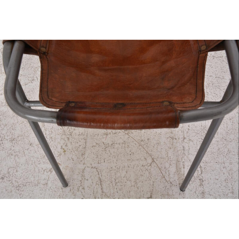 Satz von 3 Vintage-Stühlen aus Metallrohr, Perriand-Stil, 1950