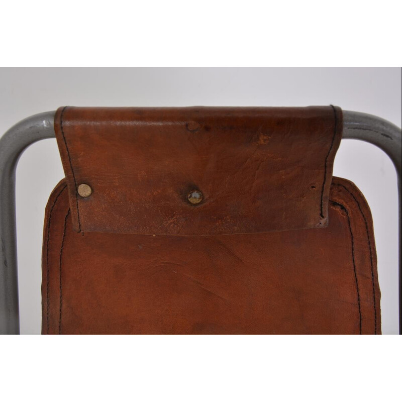 Satz von 3 Vintage-Stühlen aus Metallrohr, Perriand-Stil, 1950