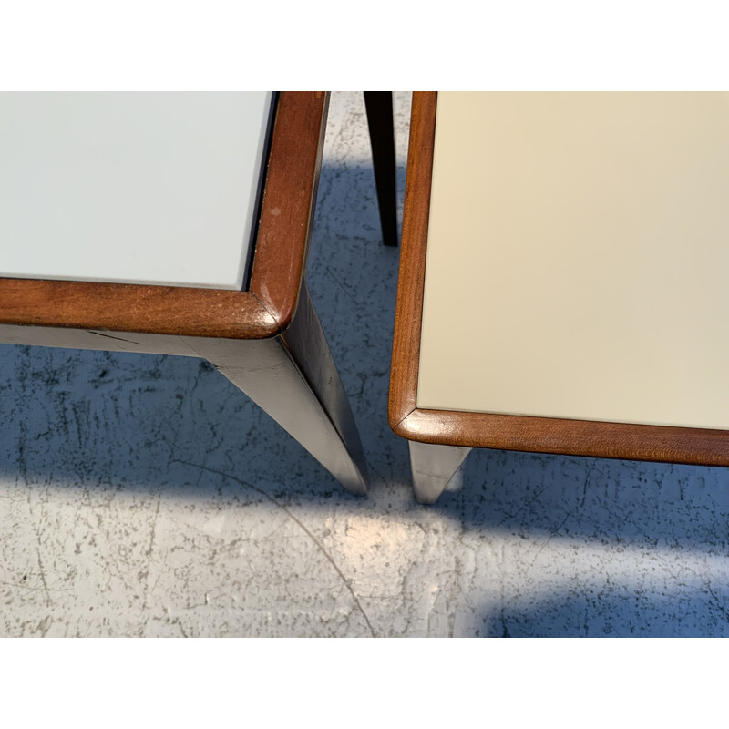 Vintage teak and opaline nesting tables, 1960