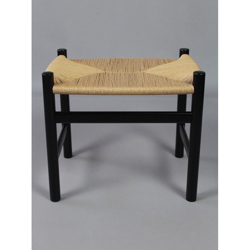 Vintage solid wooden frame stool "Ch53" by Hans J Wegner for Carl Hansen and Son, Denmark 1960