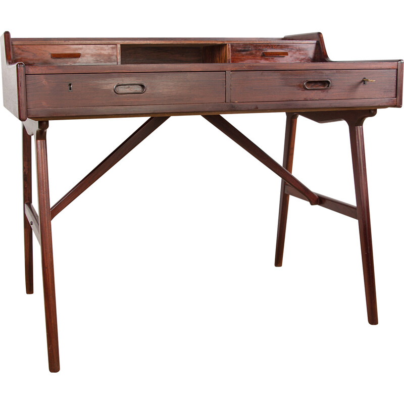 Vintage Danish rosewood desk model 56 by Arne Wahl Iversen for Vinde Mobelfabrik, 1960