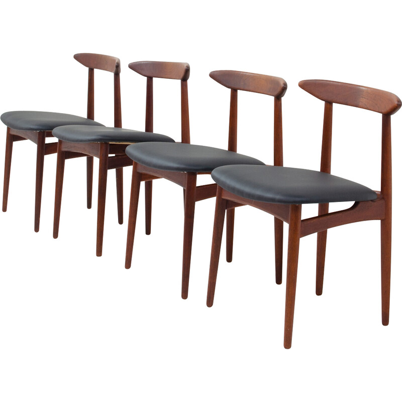 Conjunto de 4 cadeiras de jantar vintage por Kurt Østervig, Dinamarca 1960