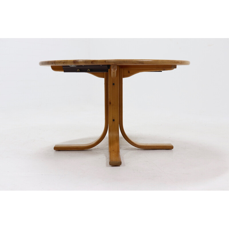 Vintage grenen eettafel van Rainer Daumiller voor Houtzagerij Hirtshal, 1970