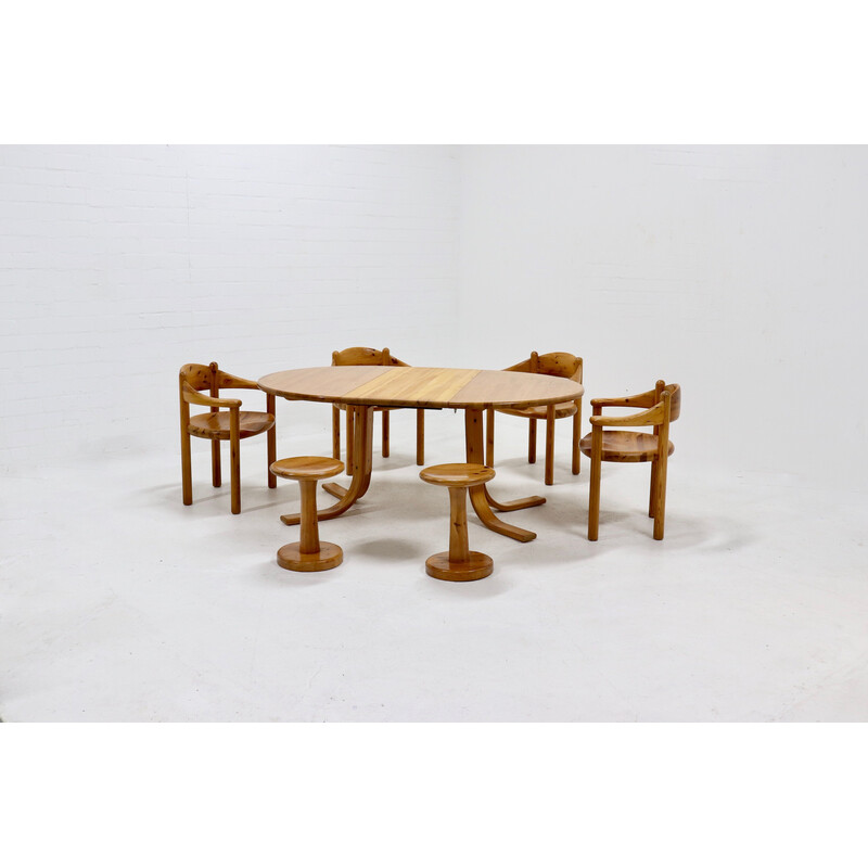 Mesa de comedor vintage de pino de Rainer Daumiller para Hirtshal Sawmill, 1970