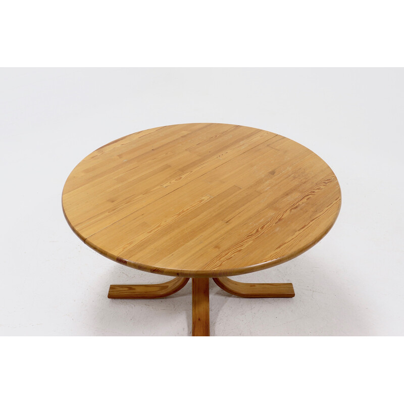 Vintage grenen eettafel van Rainer Daumiller voor Houtzagerij Hirtshal, 1970