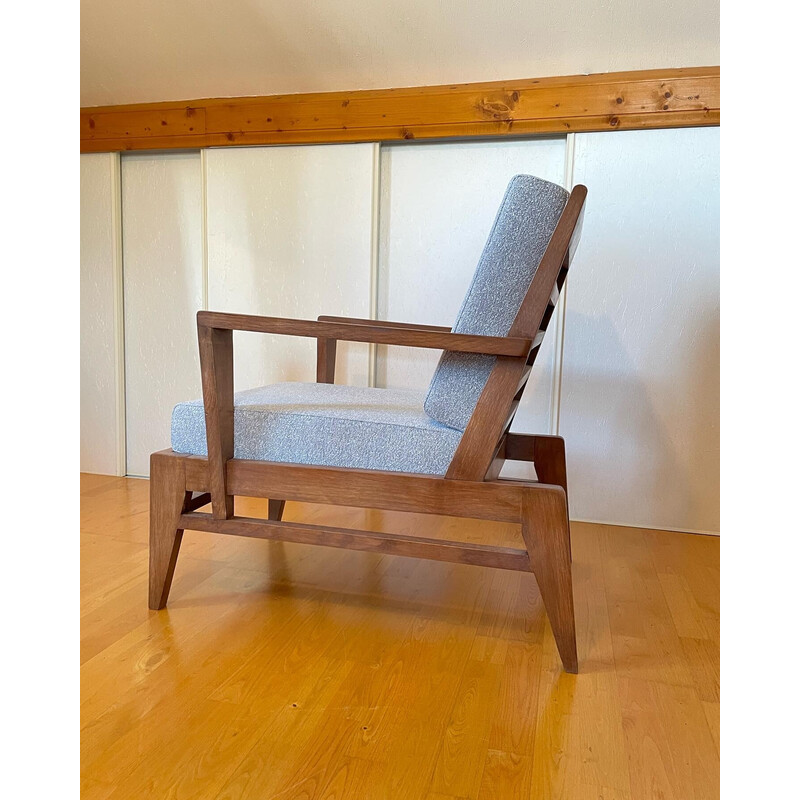 Vintage oakwood armchair by René Gabriel