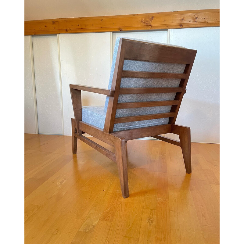 Vintage oakwood armchair by René Gabriel