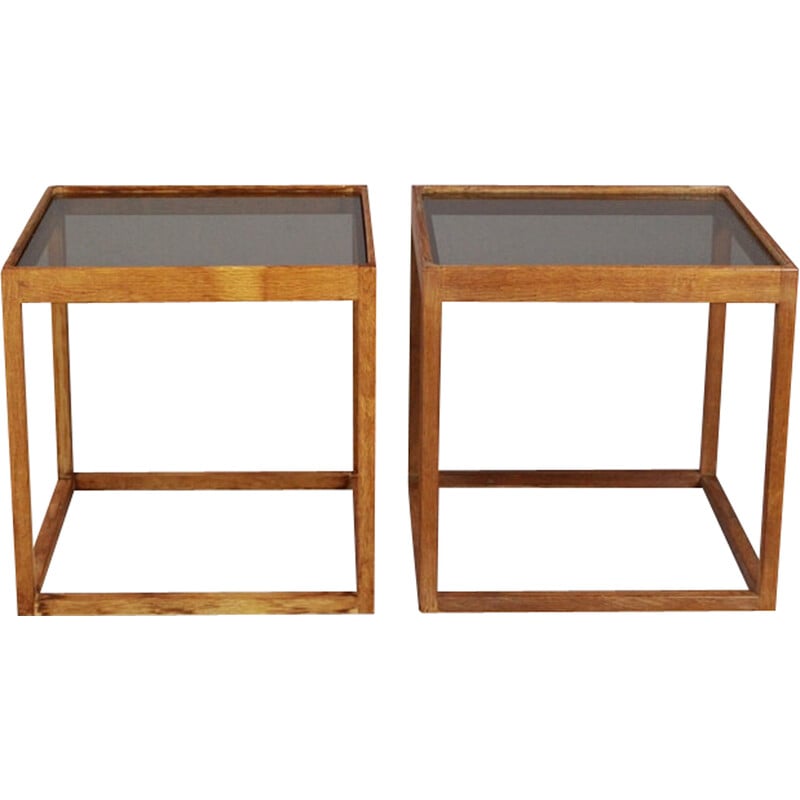 Pair of vintage teak side tables by Kurt Østervig for Kp Møbler, Denmark 1960