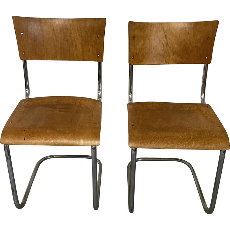Pair of vintage chairs by Mart Stam for Kovona