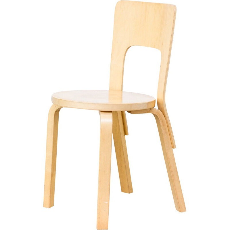 Set of 4 "66" chairs by Alvar Aalto for Artek - 1960s 