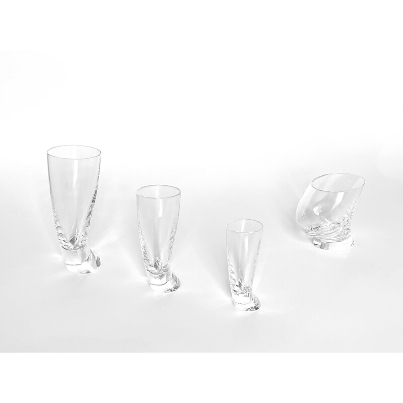 Ensemble de 6 verres à liqueur vintage "Touch Glass" d'Angelo Mangiarotti pour Cristalleria Colle, 1991