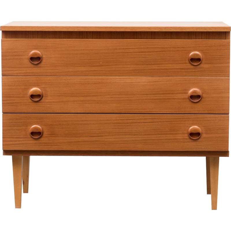 Chest of drawers in teak with round handles - 1960s