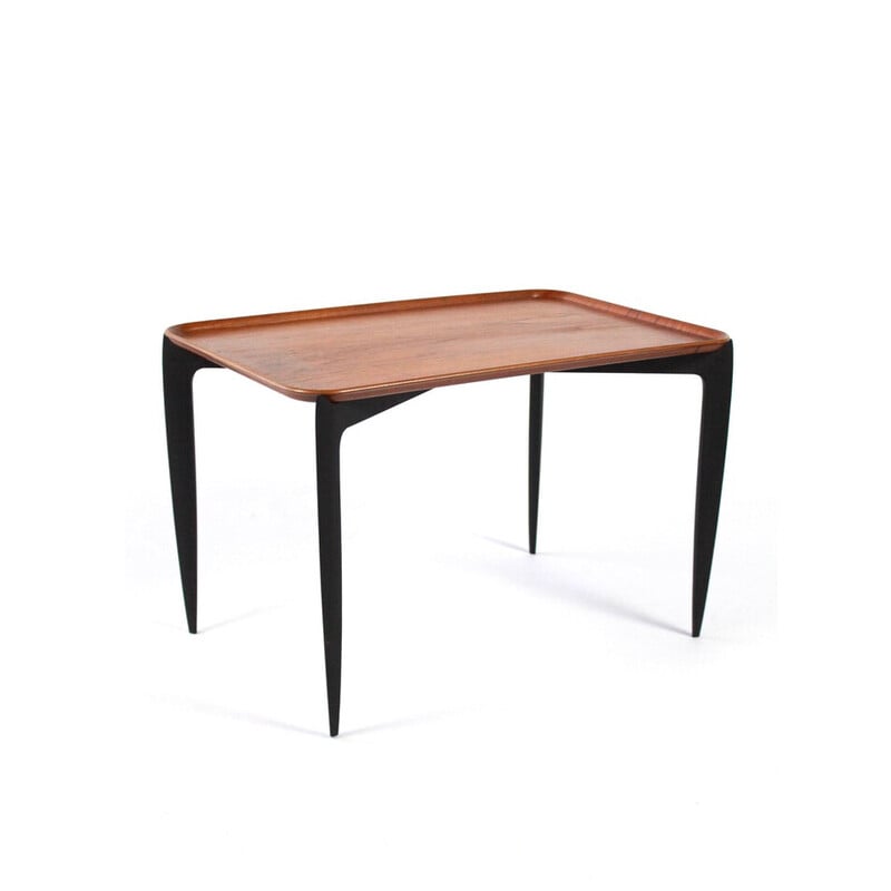 Vintage teak side tray table by Svend Åge Willumsen and Hans Engholm for Fritz Hansen, Denmark 1950s