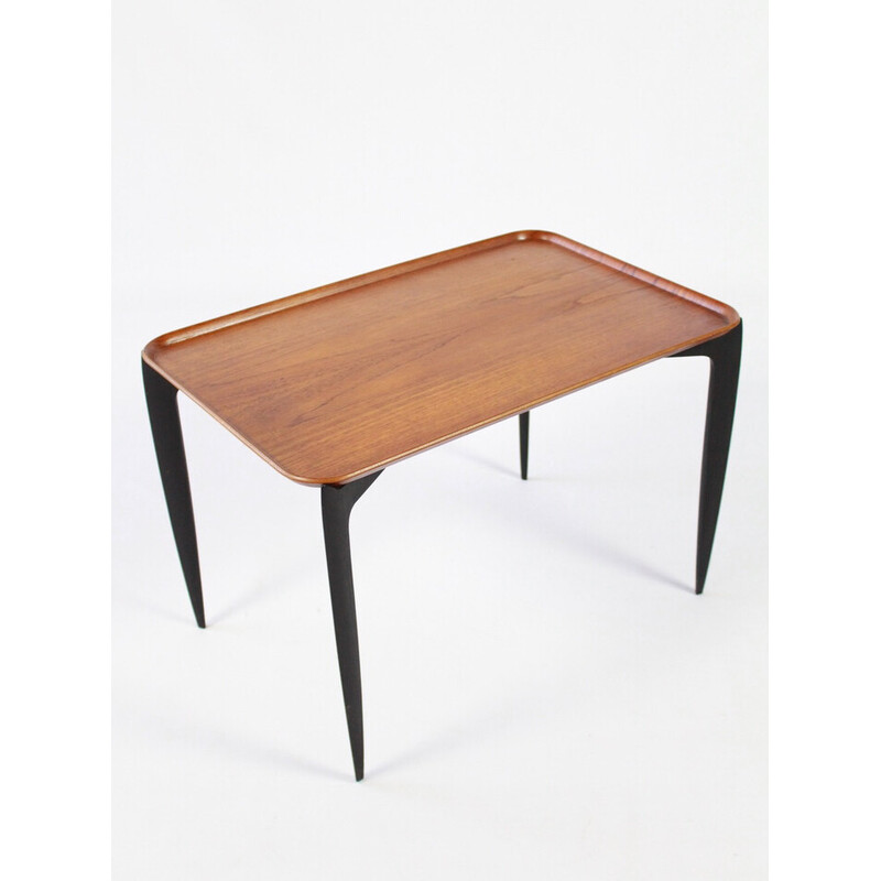 Vintage teak side tray table by Svend Åge Willumsen and Hans Engholm for Fritz Hansen, Denmark 1950s