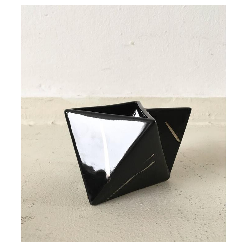 Conjunto de chá geométrico Vintage em formas hexagonais e triangulares, 1980