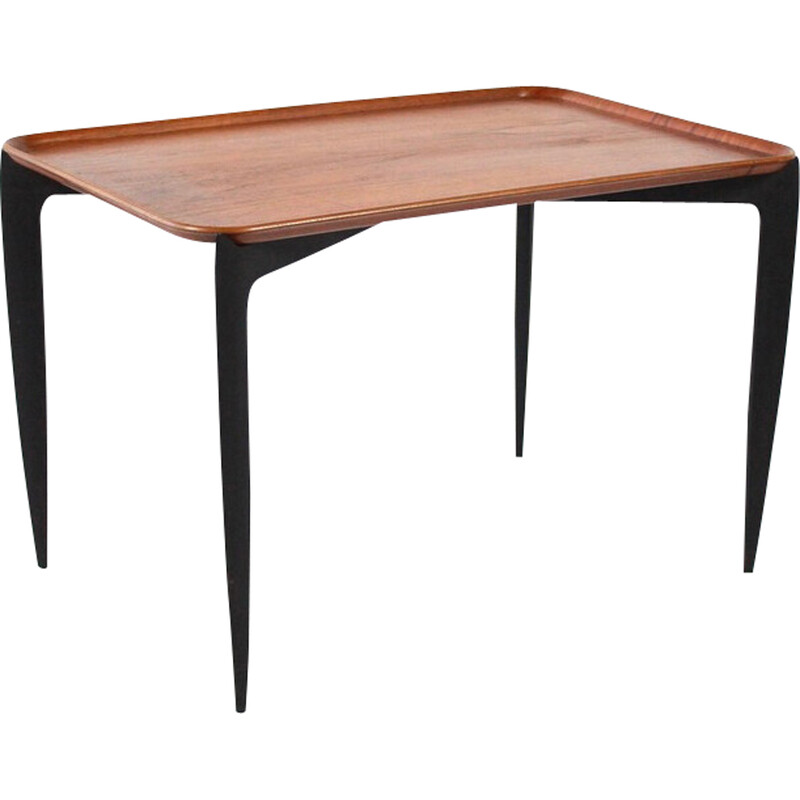 Vintage teak side tray table by Svend Åge Willumsen and Hans Engholm for Fritz Hansen, Denmark 1950s