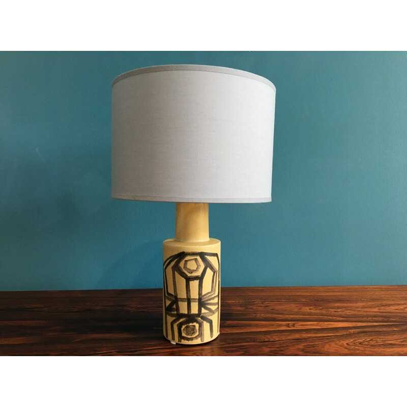 Vintage Danish Ceramic Table Lamp by Okela - 1970s