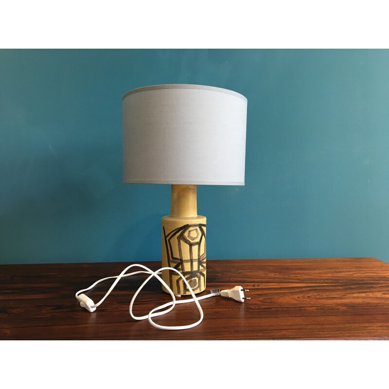 Vintage Danish Ceramic Table Lamp by Okela - 1970s