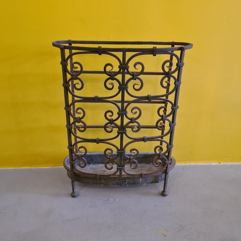 Vintage French wrought iron umbrella rack