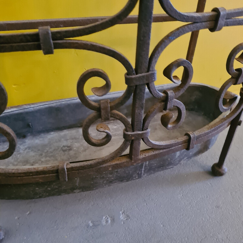 Vintage French wrought iron umbrella rack