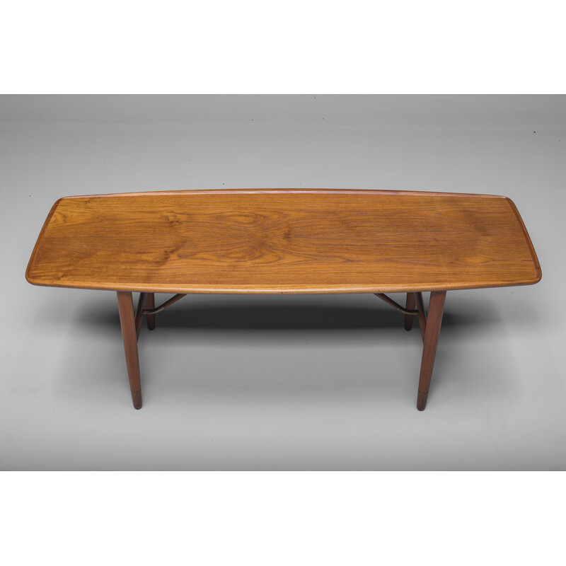 Mesa de centro vintage de teca de Finn Juhl, años 60