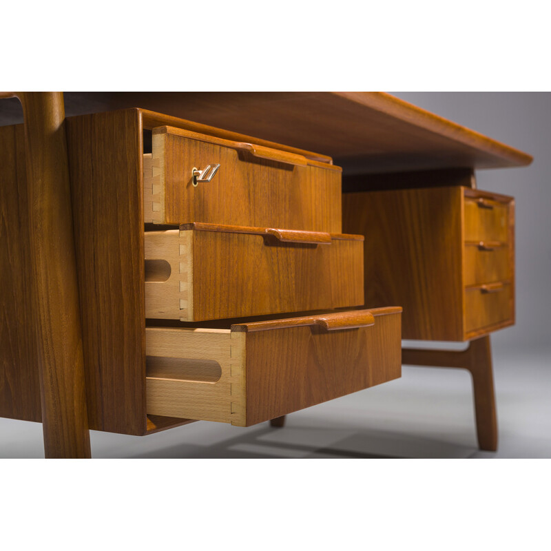 Vintage model 75 teak desk by Gunni Omann for Omann Jun Furniture Factory, 1960s