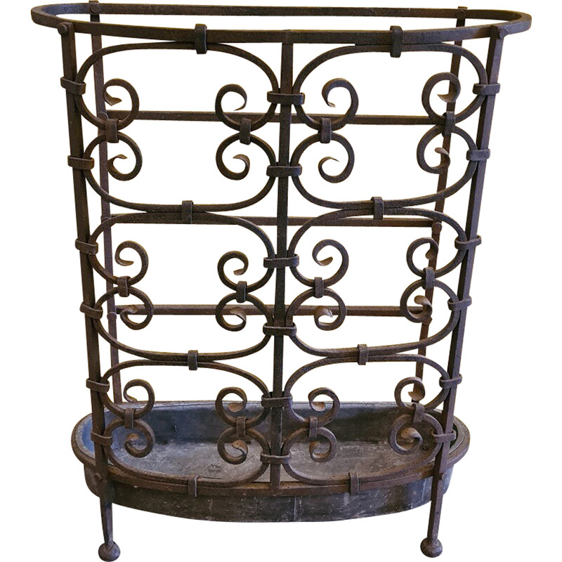 Vintage French wrought iron umbrella rack