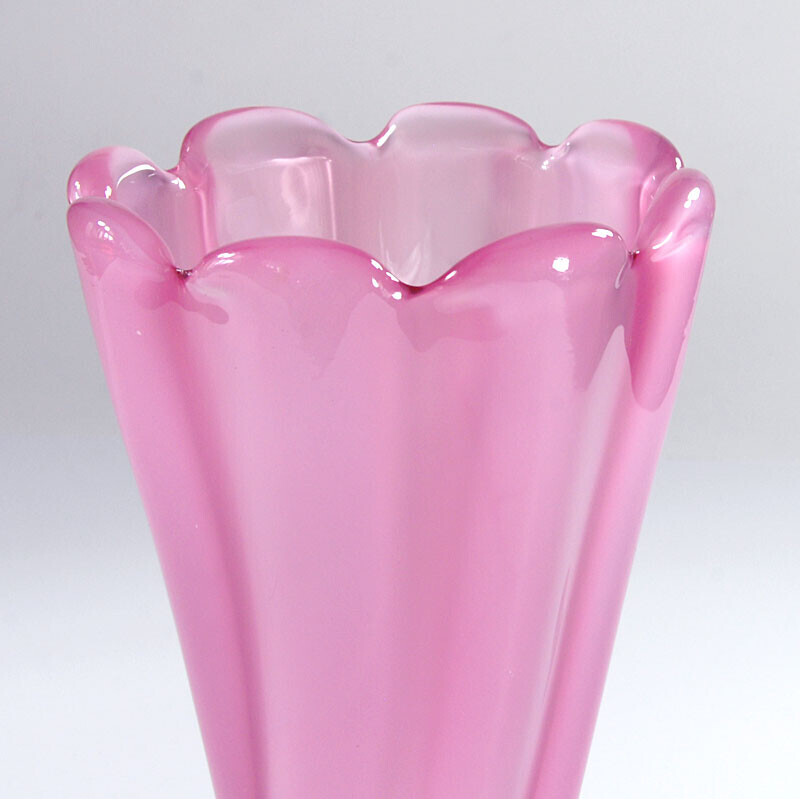 Vase vintage en Alabastro rose par Archimede Seguso pour Barovier et Toso, 1960