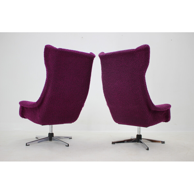 Pair of vintage armchairs "Swivel Wingback" by Miroslav Navratil, 1960