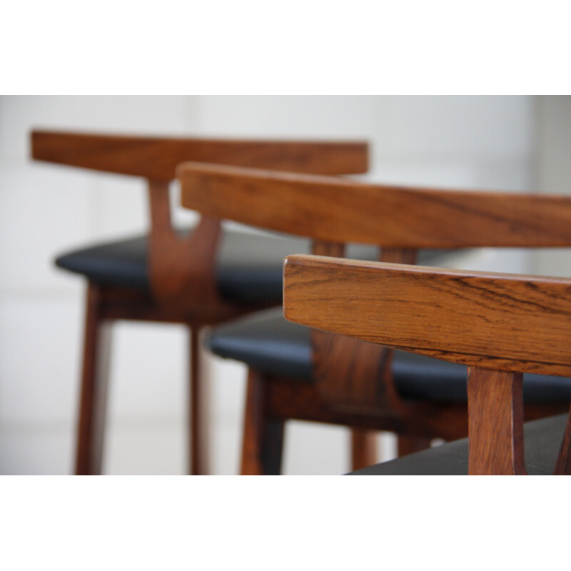 Set of 3 bar stools in rosewood by Erik Buch for Dyrlund - 1960s 