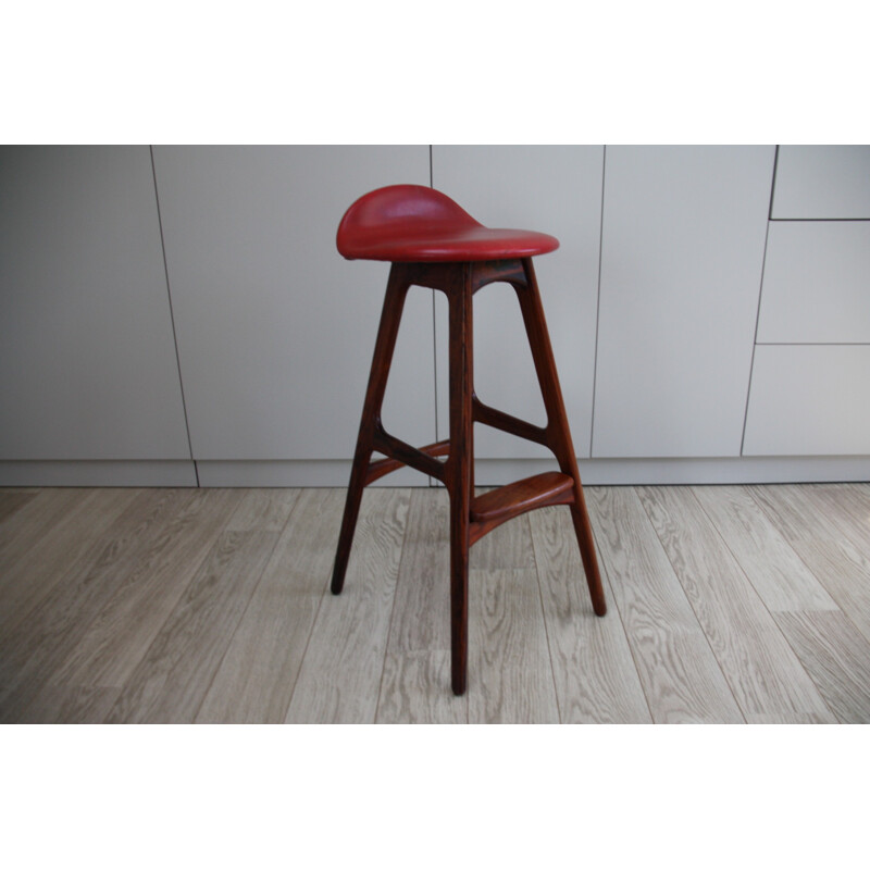 Tabouret de bar vintage en palissandre par Erik Buch pour Dyrlund - 1960