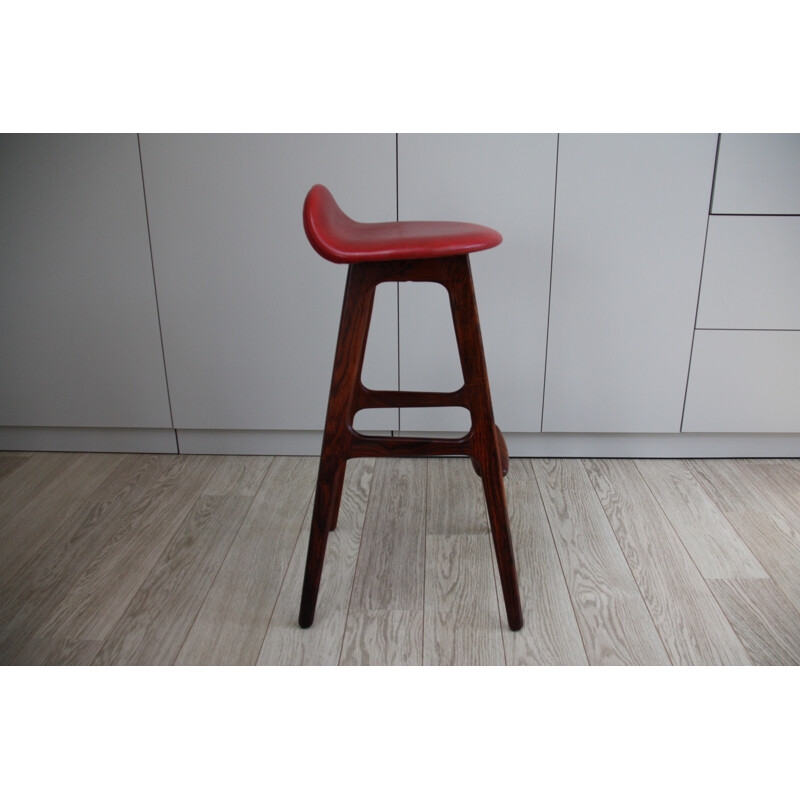 Mid century bar stool in rosewood by Erik Buch for Dyrlund - 1960s