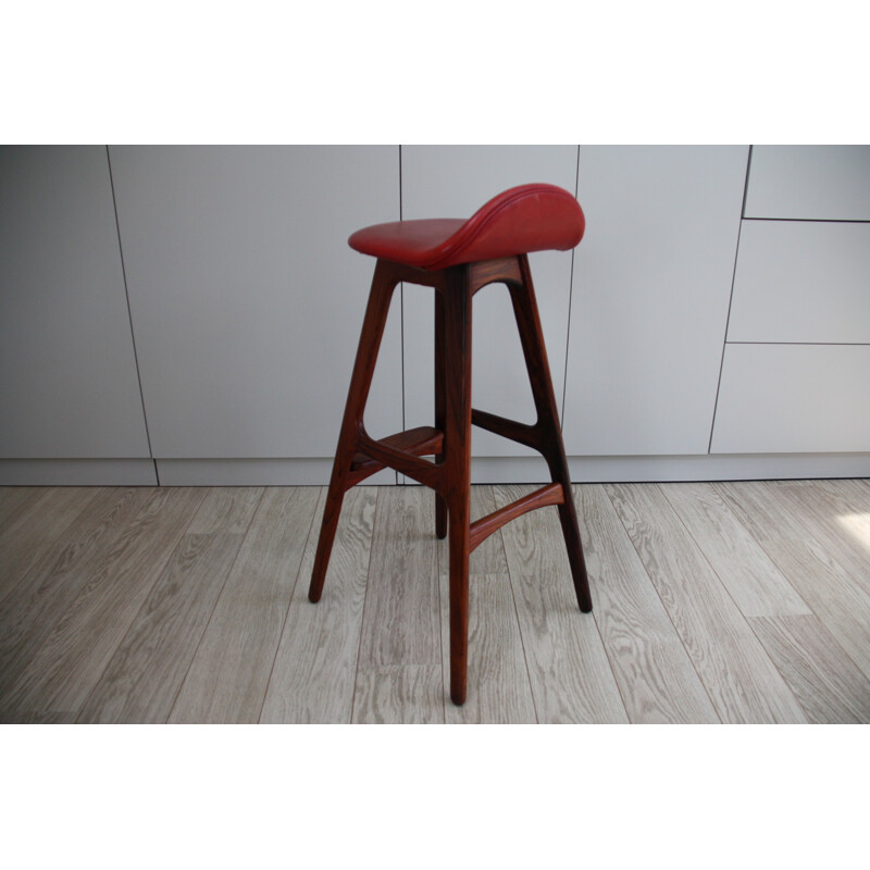 Mid century bar stool in rosewood by Erik Buch for Dyrlund - 1960s