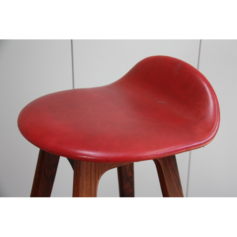 Tabouret de bar vintage en palissandre par Erik Buch pour Dyrlund - 1960