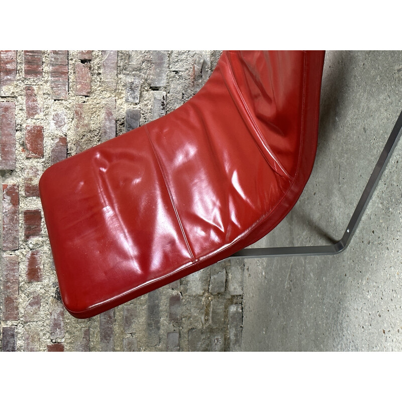 Lit de repos vintage en cuir rouge par Jeffrey Bernett pour B et B, Italie 2000