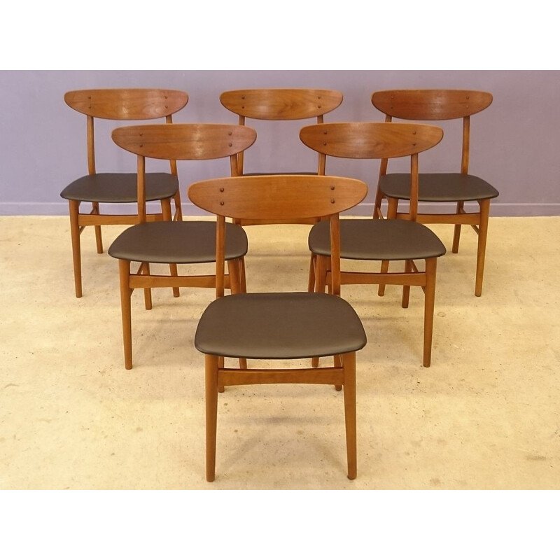 Set of 6 Scandinavian chairs Farstrup 210 - 1960s