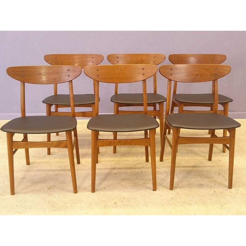 Set of 6 Scandinavian chairs Farstrup 210 - 1960s