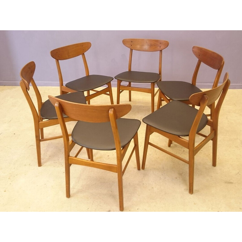 Set of 6 Scandinavian chairs Farstrup 210 - 1960s