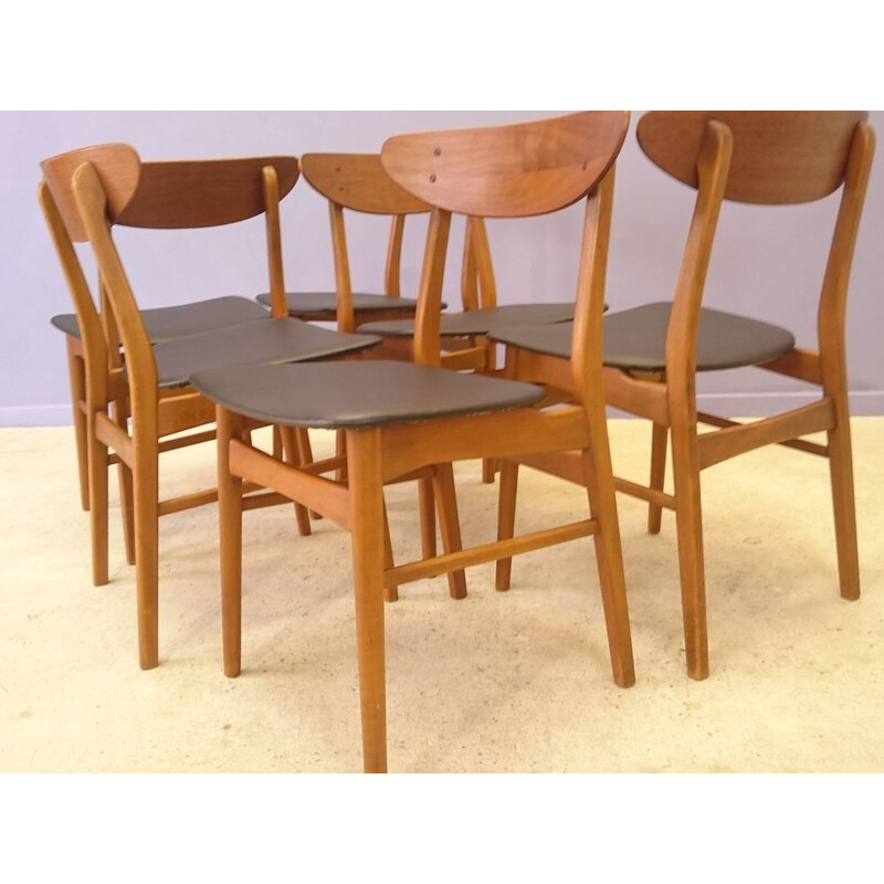 Set of 6 Scandinavian chairs Farstrup 210 - 1960s