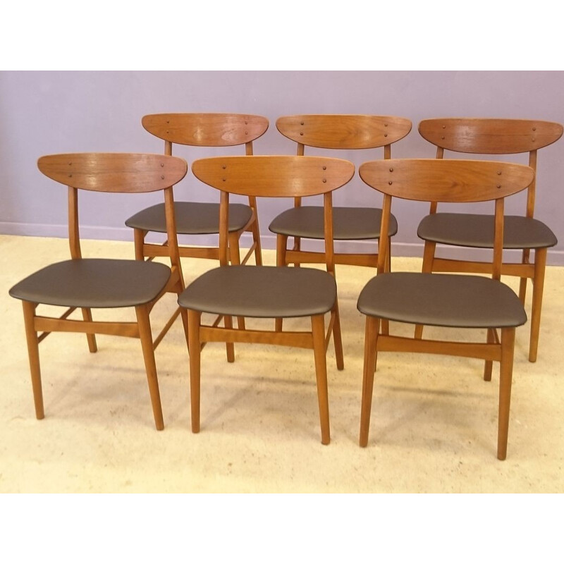 Set of 6 Scandinavian chairs Farstrup 210 - 1960s