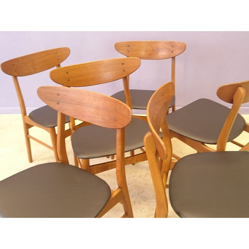Suite de 6 chaises scandinaves Farstrup 210 - 1960