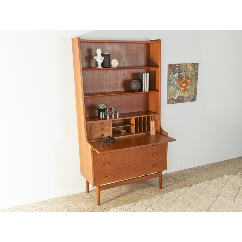 Vintage teak veneer desk por Johannes Sorth para Bornholm, Dinamarca 1960